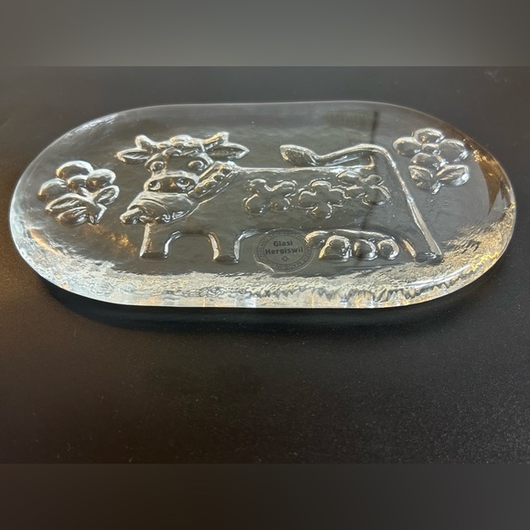 Butter Cheese Plate Glass Olma Cow Glasi Hergiswil Roberto Niederer Switzerland - Picture 5 of 7